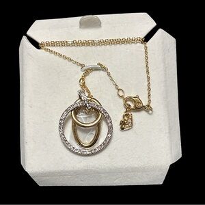Swarovski Gold and Silver Circle Pendant Necklace